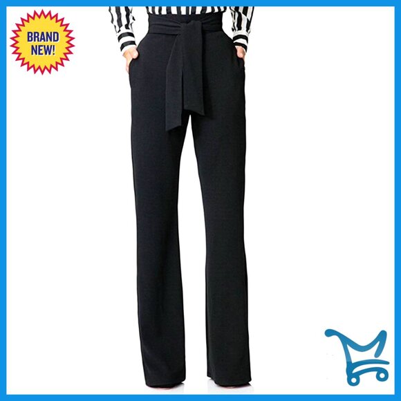 Stretchy High Waist Straight Leg Dress Pants Office Business Casual